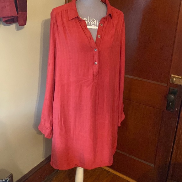 🦋Kenneth Cole Rust Shirt Dress , SZ L🦋 - Picture 2 of 9